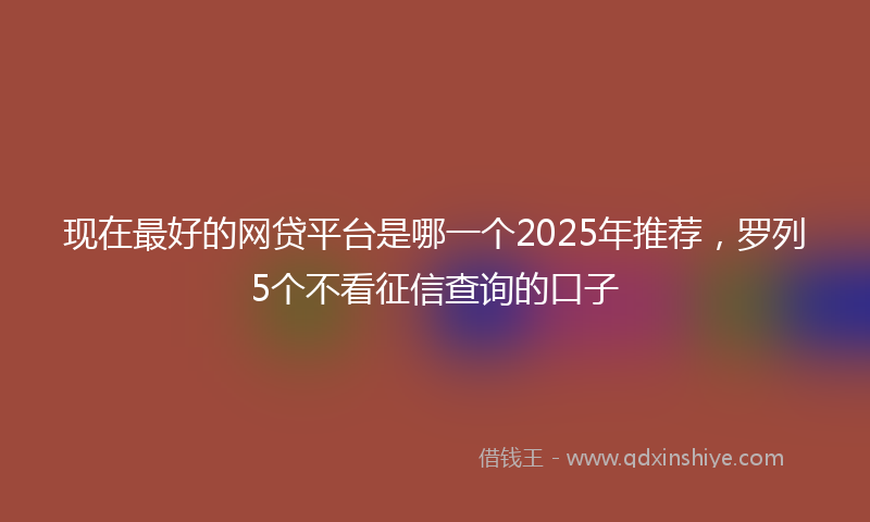 现在最好的网贷平台是哪一个2025年推荐，罗列5个不看征信查询的口子