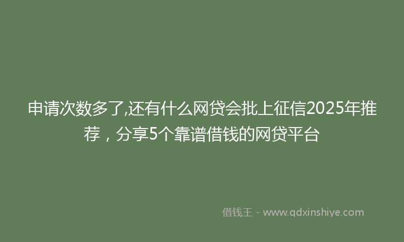 申请次数多了,还有什么网贷会批上征信2025年推荐，分享5个靠谱借钱的网贷平台