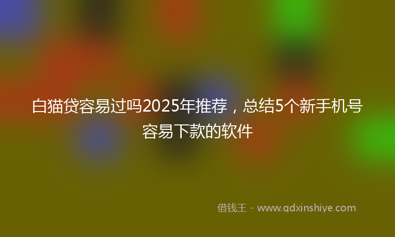 白猫贷容易过吗2025年推荐,总结5个新手机号容易下款的软件
