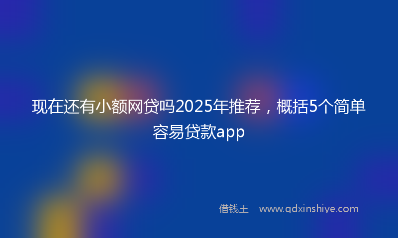 现在还有小额网贷吗2025年推荐,概括5个简单容易贷款app