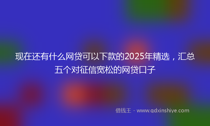 现在还有什么网贷可以下款的2025年精选，汇总五个对征信宽松的网贷口子
