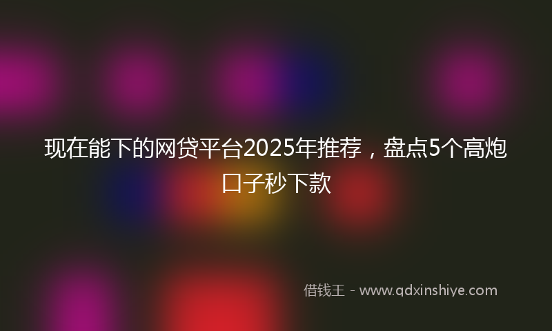 现在能下的网贷平台2025年推荐，盘点5个高炮口子秒下款