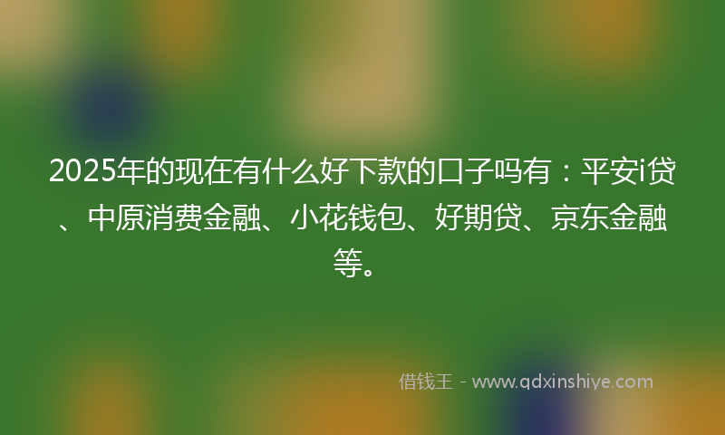 2025年的现在有什么好下款的口子吗有：平安i贷、中原消费金融、小花钱包、好期贷、京东金融等。