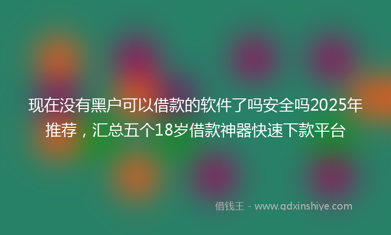 现在没有黑户可以借款的软件了吗安全吗2025年推荐，汇总五个18岁借款神器快速下款平台