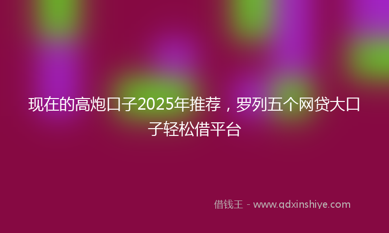 现在的高炮口子2025年推荐，罗列五个网贷大口子轻松借平台