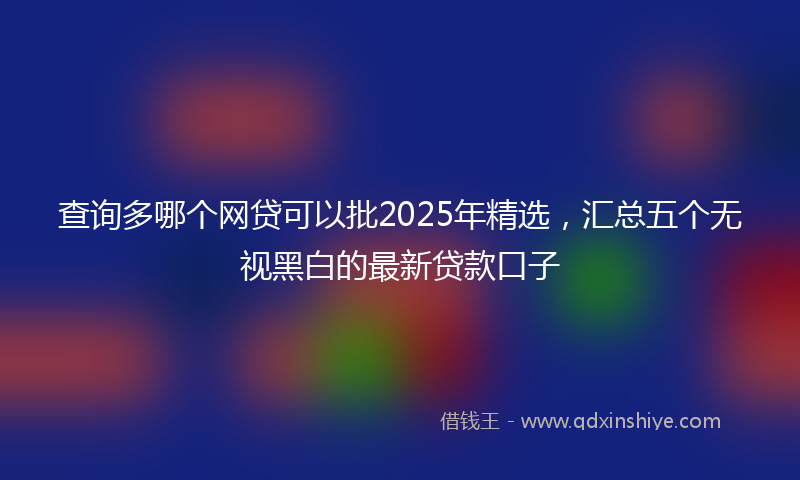 查询多哪个网贷可以批2025年精选，汇总五个无视黑白的最新贷款口子