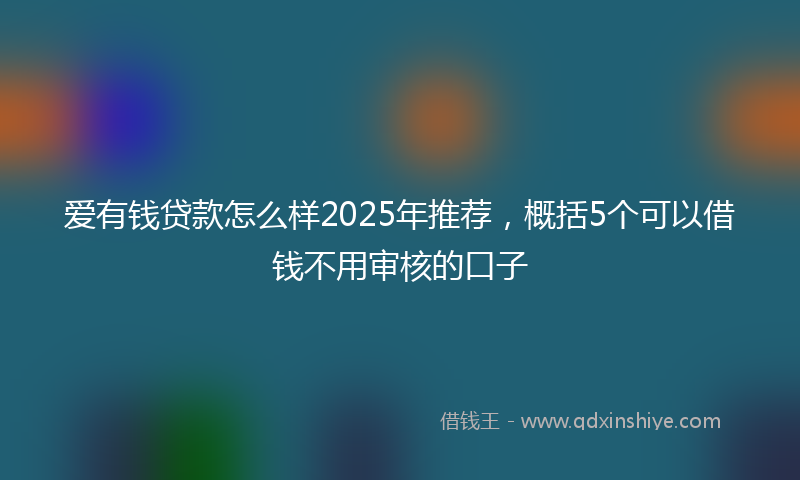 爱有钱贷款怎么样2025年推荐，概括5个可以借钱不用审核的口子