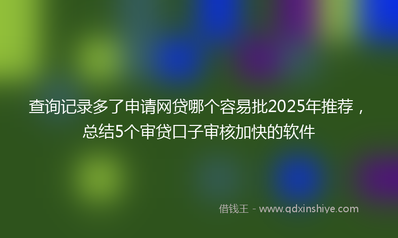 查询记录多了申请网贷哪个容易批2025年推荐，总结5个审贷口子审核加快的软件