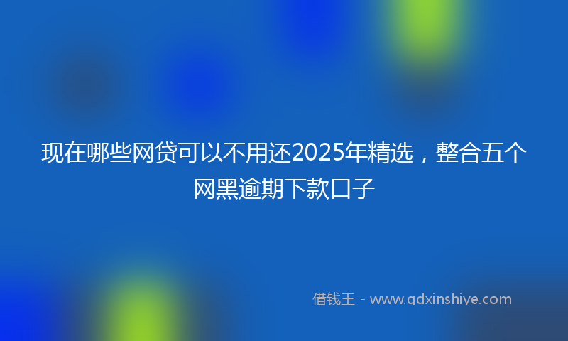 现在哪些网贷可以不用还2025年精选，整合五个网黑逾期下款口子