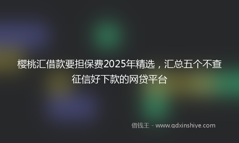 樱桃汇借款要担保费2025年精选，汇总五个不查征信好下款的网贷平台