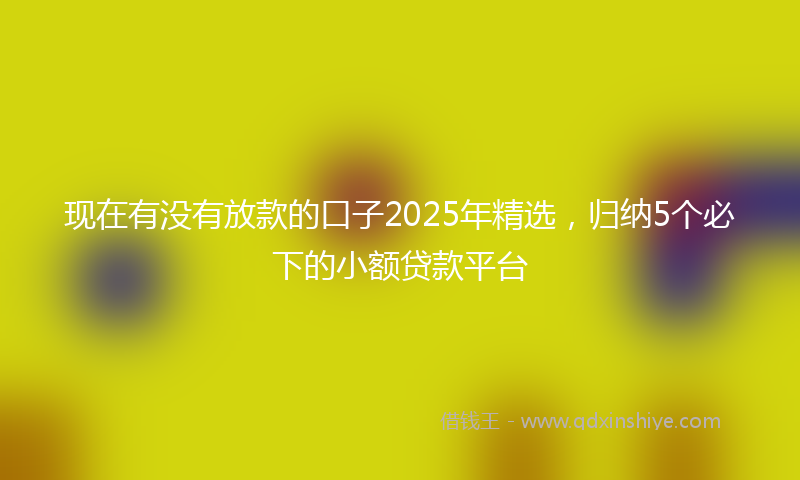 现在有没有放款的口子2025年精选，归纳5个必下的小额贷款平台