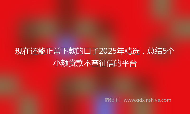 现在还能正常下款的口子2025年精选，总结5个小额贷款不查征信的平台