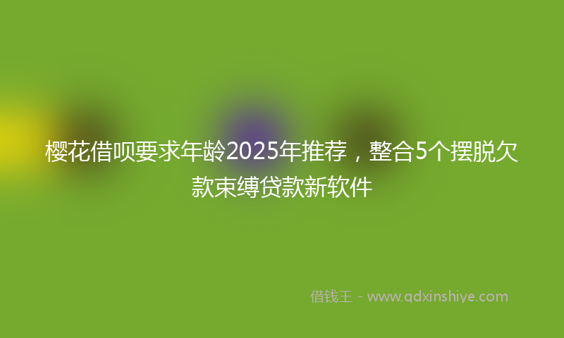 樱花借呗要求年龄2025年推荐，整合5个摆脱欠款束缚贷款新软件
