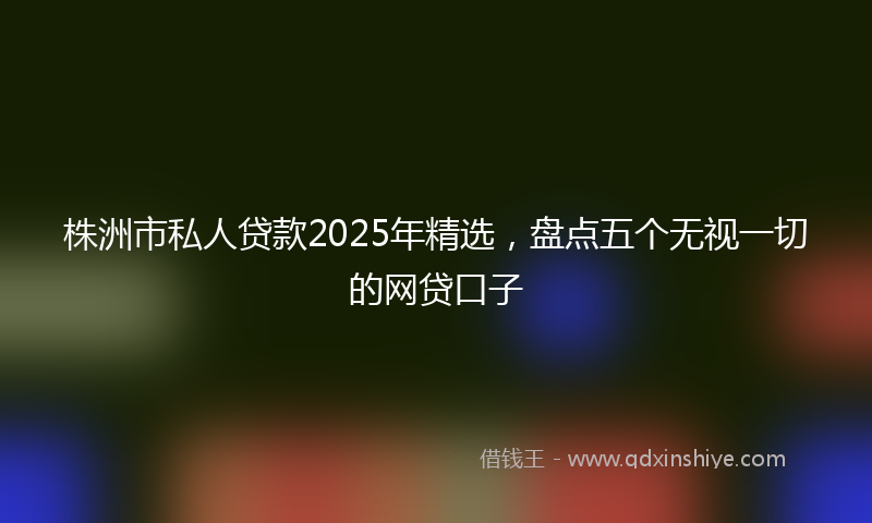 株洲市私人贷款2025年精选，盘点五个无视一切的网贷口子