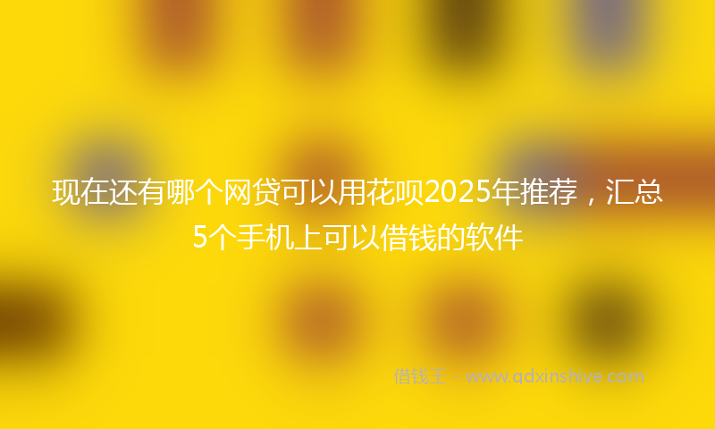 现在还有哪个网贷可以用花呗2025年推荐,汇总5个手机上可以借钱的软件
