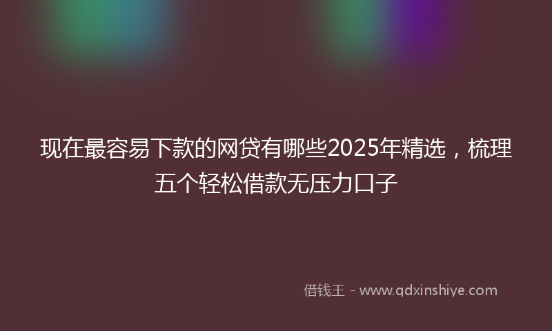 现在最容易下款的网贷有哪些2025年精选,梳理五个轻松借款无压力口子