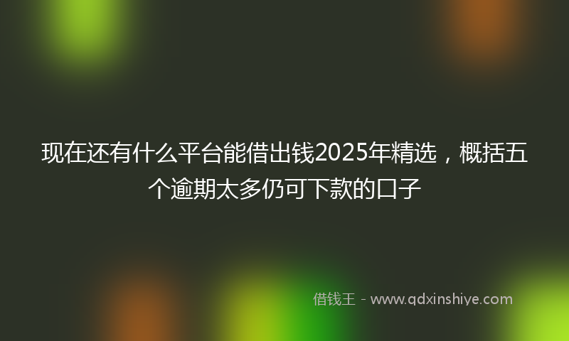 现在还有什么平台能借出钱2025年精选，概括五个逾期太多仍可下款的口子