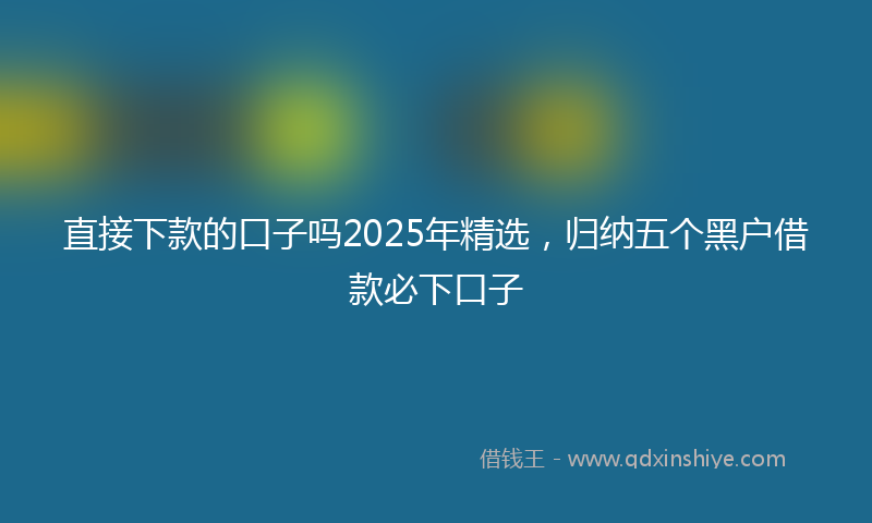 直接下款的口子吗2025年精选，归纳五个黑户借款必下口子