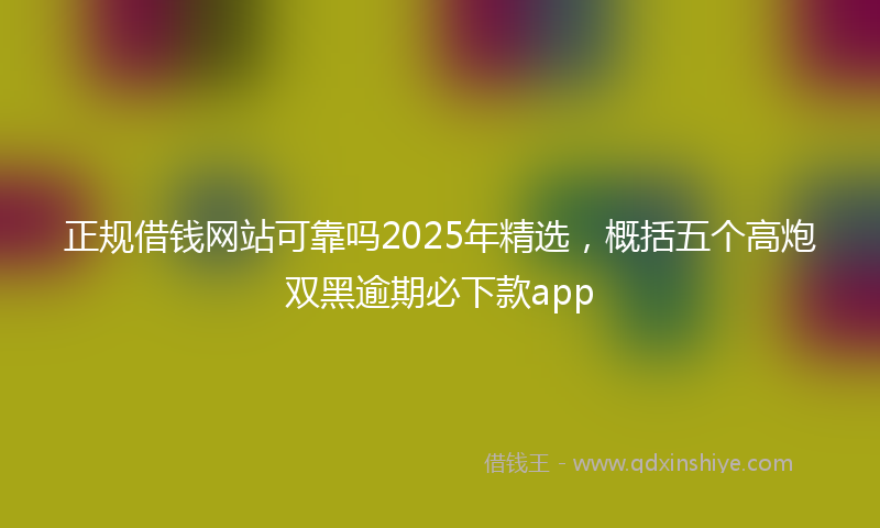 正规借钱网站可靠吗2025年精选，概括五个高炮双黑逾期必下款app