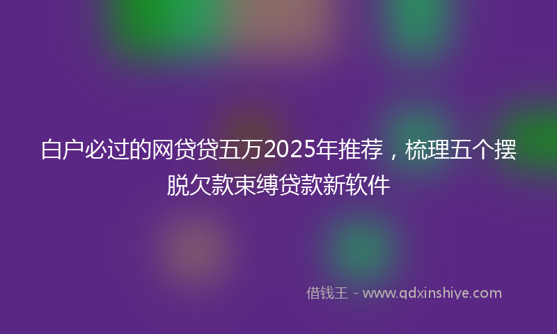 白户必过的网贷贷五万2025年推荐，梳理五个摆脱欠款束缚贷款新软件