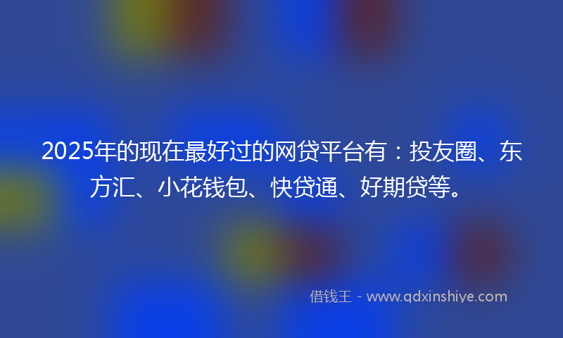 2025年的现在最好过的网贷平台有：投友圈、东方汇、小花钱包、快贷通、好期贷等。