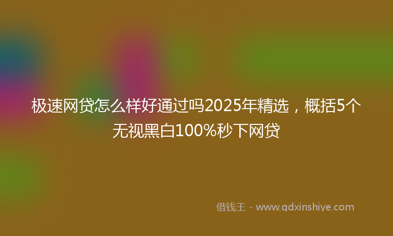 极速网贷怎么样好通过吗2025年精选，概括5个无视黑白100%秒下网贷