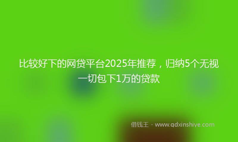 比较好下的网贷平台2025年推荐，归纳5个无视一切包下1万的贷款