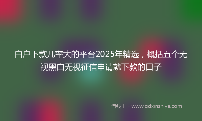 白户下款几率大的平台2025年精选，概括五个无视黑白无视征信申请就下款的口子