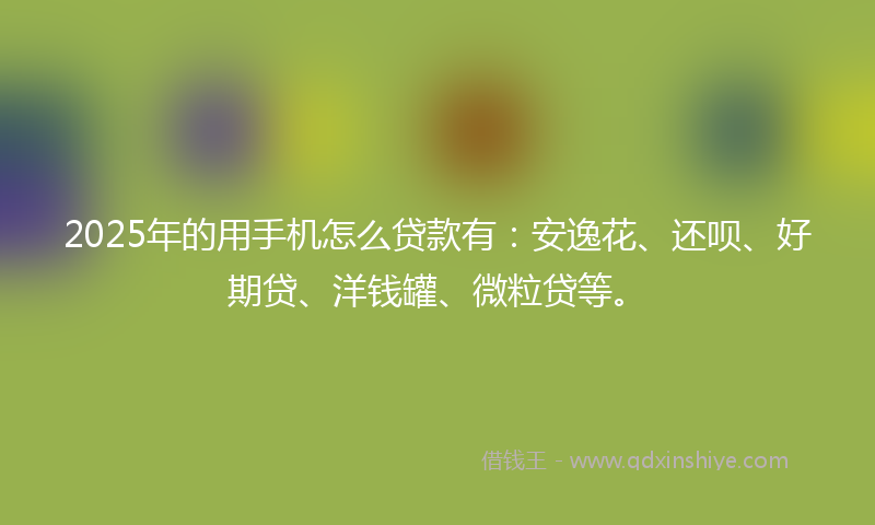 2025年的用手机怎么贷款有：安逸花、还呗、好期贷、洋钱罐、微粒贷等。