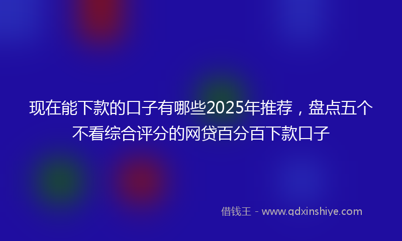现在能下款的口子有哪些2025年推荐，盘点五个不看综合评分的网贷百分百下款口子