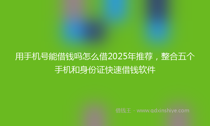 用手机号能借钱吗怎么借2025年推荐，整合五个手机和身份证快速借钱软件