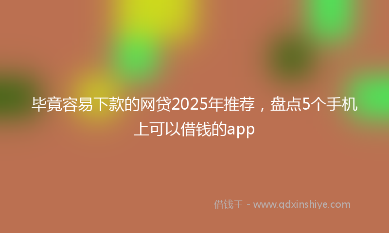 毕竟容易下款的网贷2025年推荐，盘点5个手机上可以借钱的app