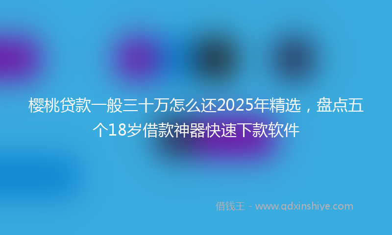 樱桃贷款一般三十万怎么还2025年精选，盘点五个18岁借款神器快速下款软件