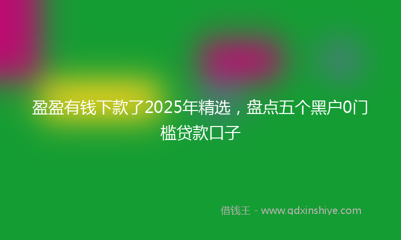 盈盈有钱下款了2025年精选，盘点五个黑户0门槛贷款口子