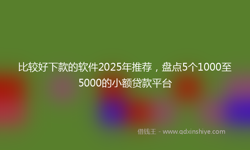 比较好下款的软件2025年推荐,盘点5个1000至5000的小额贷款平台