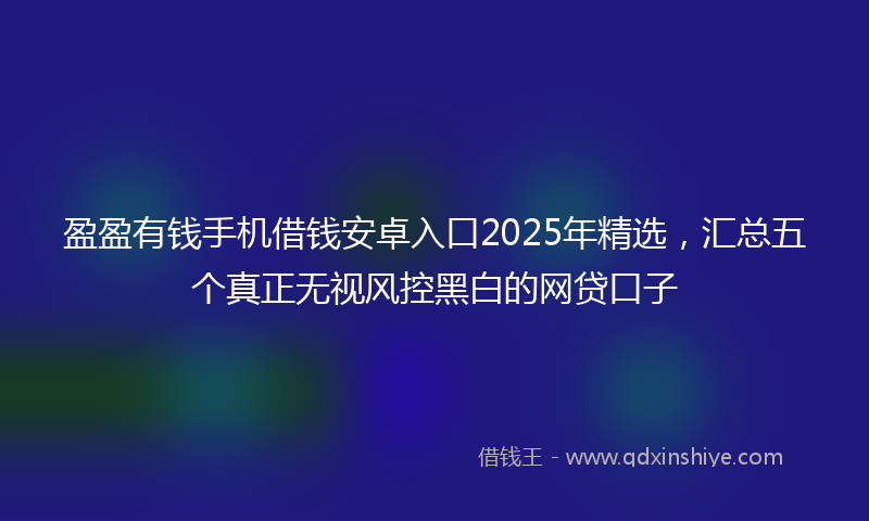 盈盈有钱手机借钱安卓入口2025年精选，汇总五个真正无视风控黑白的网贷口子