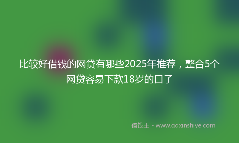 比较好借钱的网贷有哪些2025年推荐，整合5个网贷容易下款18岁的口子