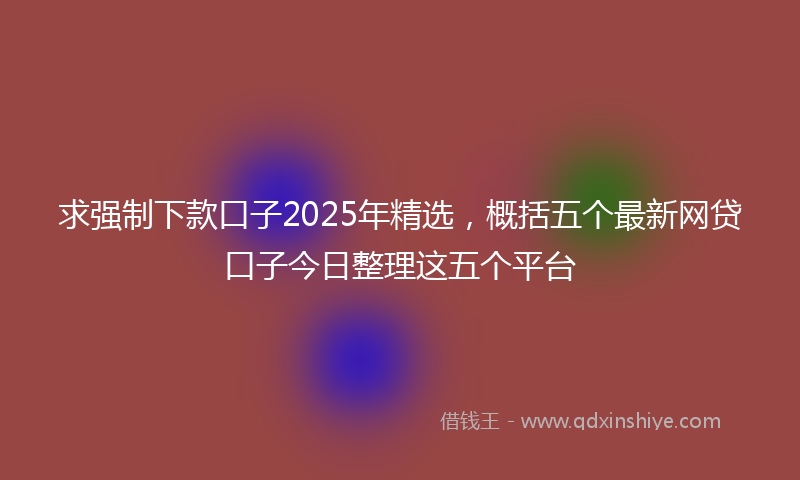 求强制下款口子2025年精选，概括五个最新网贷口子今日整理这五个平台