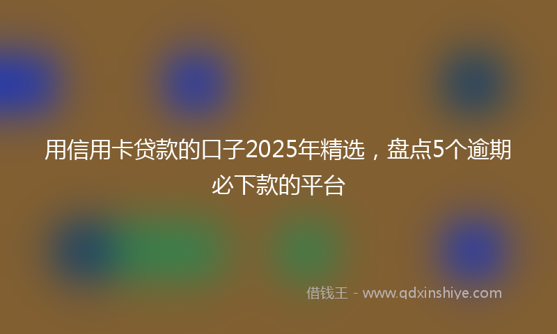 用信用卡贷款的口子2025年精选，盘点5个逾期必下款的平台