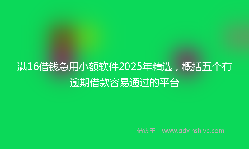 满16借钱急用小额软件2025年精选，概括五个有逾期借款容易通过的平台