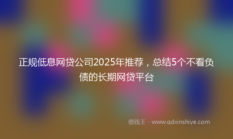 正规低息网贷公司2025年推荐，总结5个不看负债的长期网贷平台
