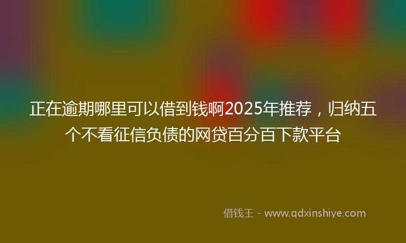 正在逾期哪里可以借到钱啊2025年推荐，归纳五个不看征信负债的网贷百分百下款平台