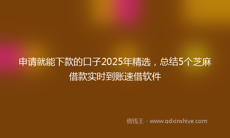 申请就能下款的口子2025年精选，总结5个芝麻借款实时到账速借软件