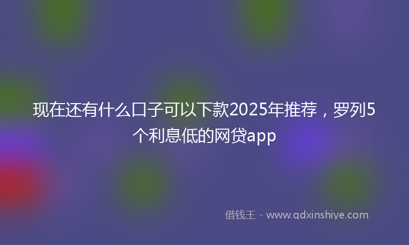 现在还有什么口子可以下款2025年推荐，罗列5个利息低的网贷app