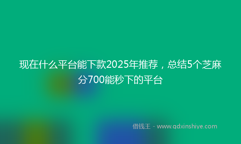 现在什么平台能下款2025年推荐，总结5个芝麻分700能秒下的平台