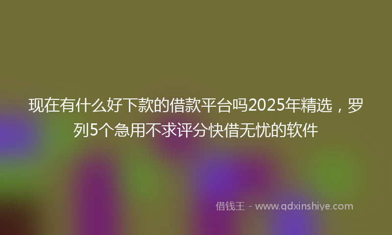 现在有什么好下款的借款平台吗2025年精选，罗列5个急用不求评分快借无忧的软件