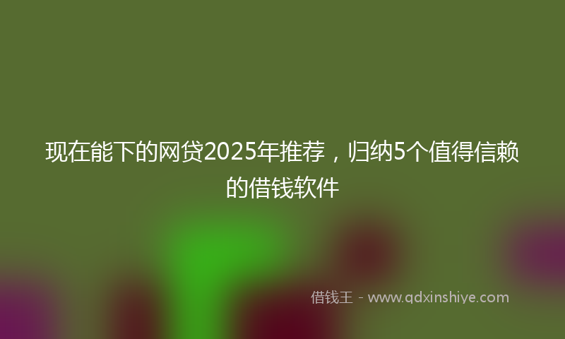 现在能下的网贷2025年推荐，归纳5个值得信赖的借钱软件