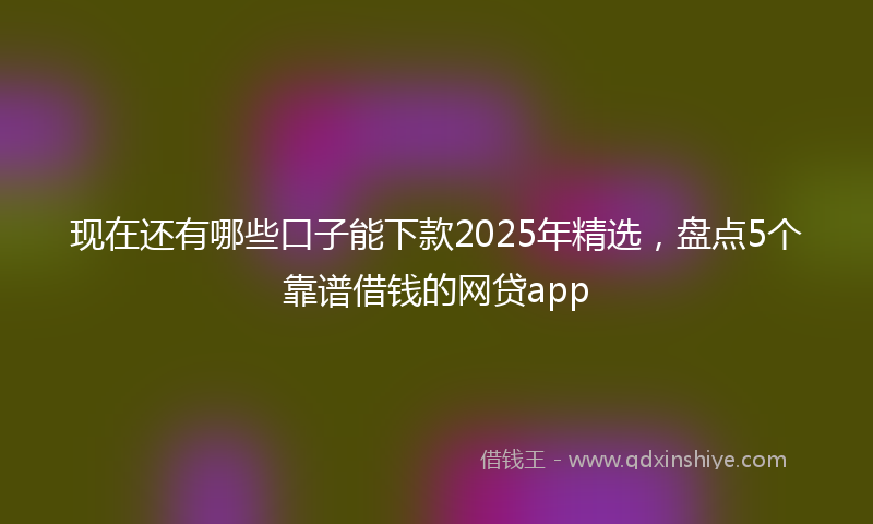 现在还有哪些口子能下款2025年精选，盘点5个靠谱借钱的网贷app
