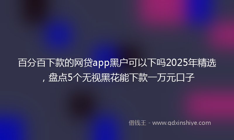 百分百下款的网贷app黑户可以下吗2025年精选，盘点5个无视黑花能下款一万元口子