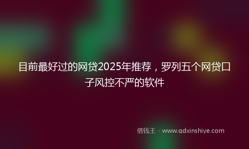 目前最好过的网贷2025年推荐，罗列五个网贷口子风控不严的软件